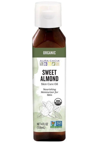 AURA CACIA - Organic Sweet Almond Skin Care Oil - 4 fl. oz. (118 ml)