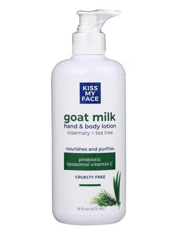 KISS MY FACE - Rosemary +Tea Tee Goat Milk Hand & Body Lotion - 16 fl oz (473 ml)