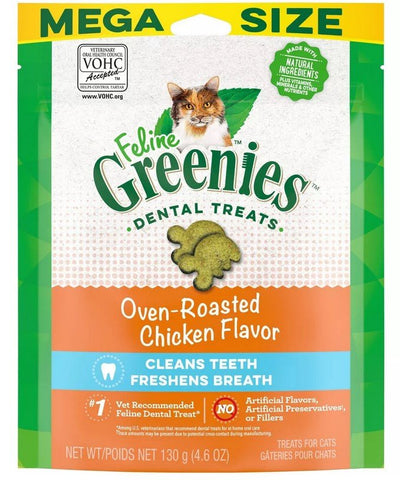 GREENIES - Feline Oven Roasted Chicken Flavor Dental Cat Treats - 4.6 oz. (130 g)