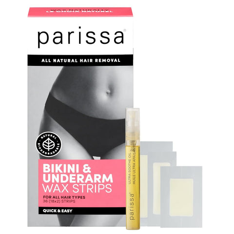 PARISSA - Bikini & Underarm Wax Strips - 36 Strips