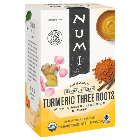 NUMI TEAS - Turmeric Tea Three Roots - 12 Tea Bags
