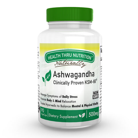 HEALTH THRU NUTRITION - Ashwagandha 500mg Pure KSM66