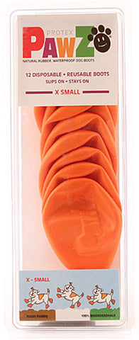 PAWZ - Dog Boots X-Small 2 Inch Orange