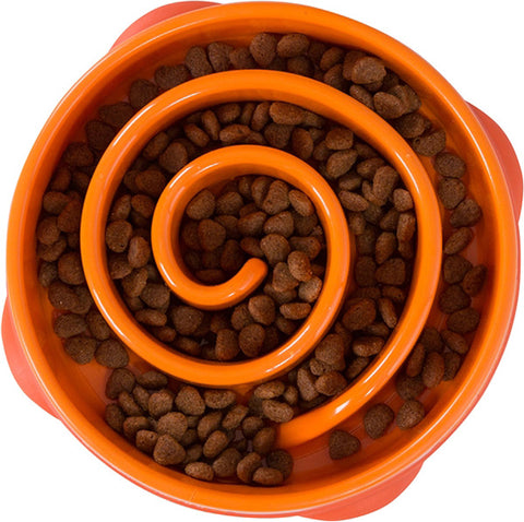 OUTWARD HOUND - Fun Feeder Orange Dog Bowl Small