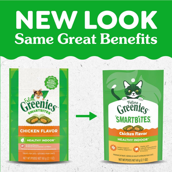 GREENIES - SMARTBITES Chicken Flavor Healthy Indoor Cat Treats - 2.1 oz. (60 g)