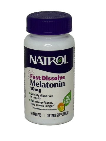 NATROL - Melatonin Fast Dissolve Maximum Strength Citrus 10mg - 60 Tablets