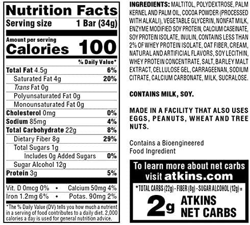 ATKINS - Endulge Chocolate Caramel Mousse Bars - 5 x 1.2 oz. Bars