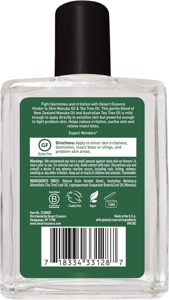 DESERT ESSENCE - Kinder to Skin Manuka Oil & Australian Tea Tree Oil - 4 fl oz (120 ml)