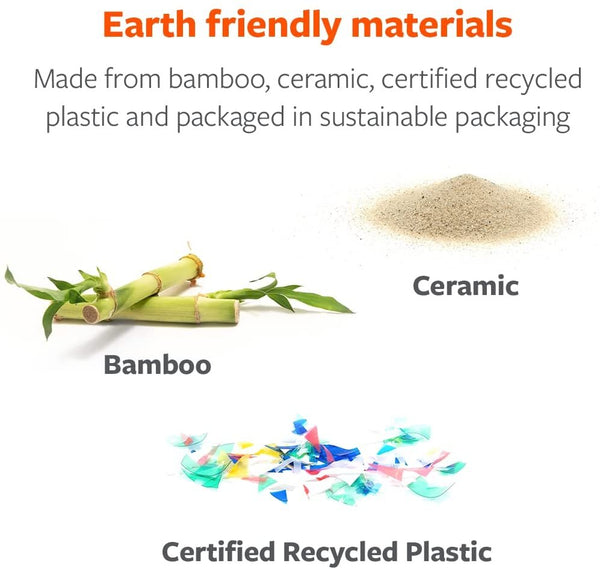 Full Circle Bubble Up ceramic soap dispenser & dish brush set, White Dish, Green Brush