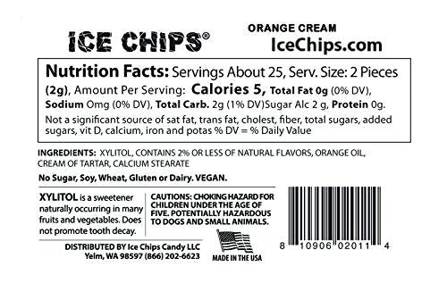 ICE CHIPS CANDY - Orange Cream - 1.76 oz. (50 g)