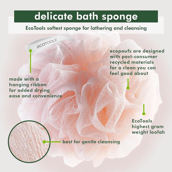 EcoTools - Delicate EcoPouf Bath Sponge, Assorted Colors - 1 Sponge
