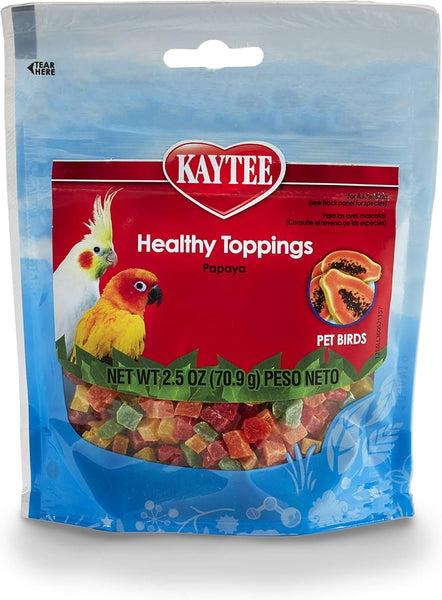 KAYTEE - Healthy Toppings Papaya Bits for All Pet Birds - 2.5 oz. (70 g)