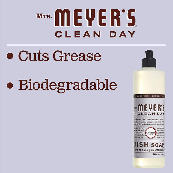 Mrs. Meyer's - Clean Day Liquid Dish Soap Lavender - 16 fl oz (473 ml)