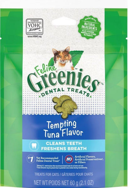 GREENIES - Feline Dental Treats Tempting Tuna Flavor - 2.1 oz (60 g)