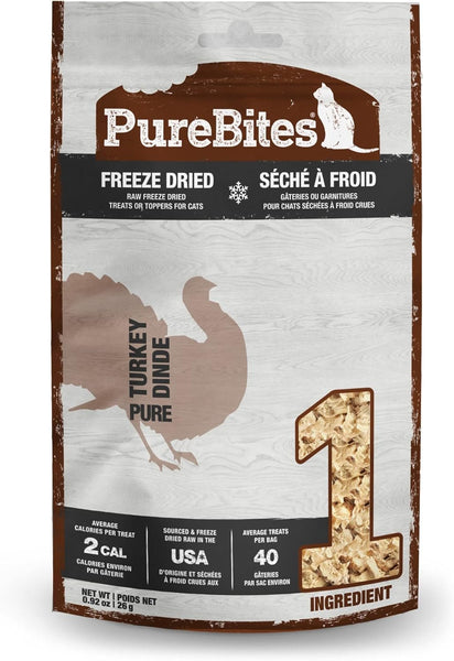 PUREBITES - Turkey Freeze Dried Cat Treats - 0.92 oz (26 g)