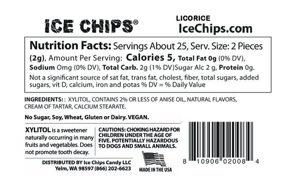 ICE CHIPS CANDY - Licorice - 1.76 oz. (50 g)