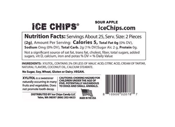 ICE CHIPS CANDY - Sour Apple - 1.76 oz. (50 g)