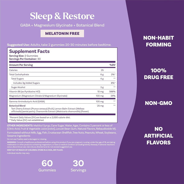 NATROL - Sleep & Restore Melatonin Free - 60 Gummies