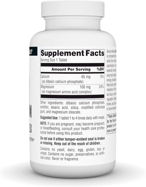 SOURCE NATURALS - Magnesium Chelate 100 mg - 250 Tablets