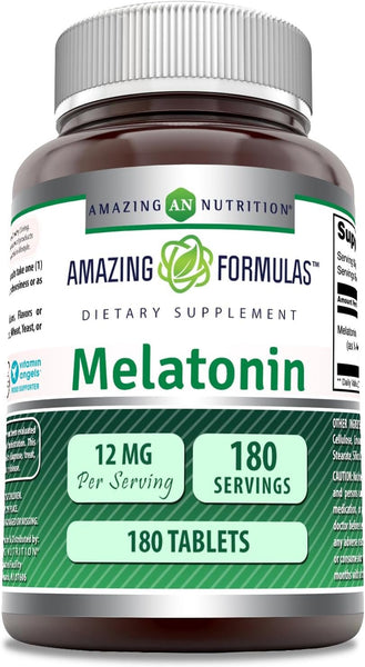 AMAZING NUTRITION - Amazing Formulas Melatonin 12 mg - 180 tablets