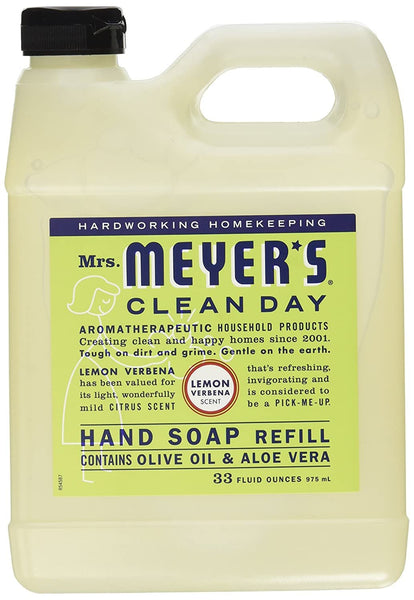 Mrs. Meyers - Clean Day Hand Soap Liquid Refill Lemon Verbena - 33 fl oz (975 ml)
