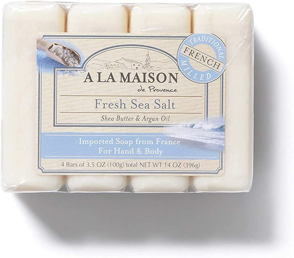A LA MAISON - Fresh Sea Salt Bar Soap Value Pack - 4 x 3.5 oz. Bars