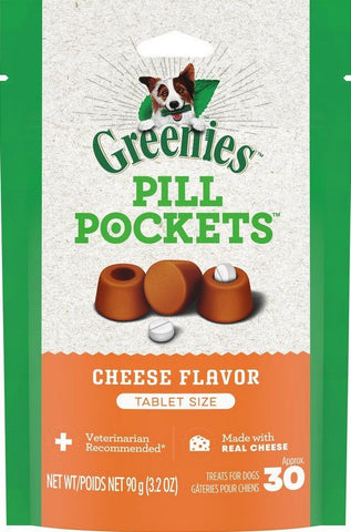 GREENIES - Pill Pockets Tablets Dog Treats Cheese Flavor - 30 Treats (3.2 oz./90 g)