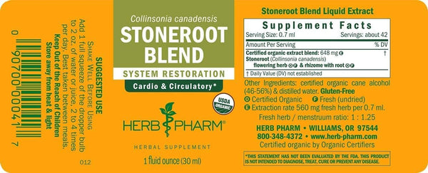 HERB PHARM - Stoneroot Blend Liquid Extract - 1 fl oz (30 ml)