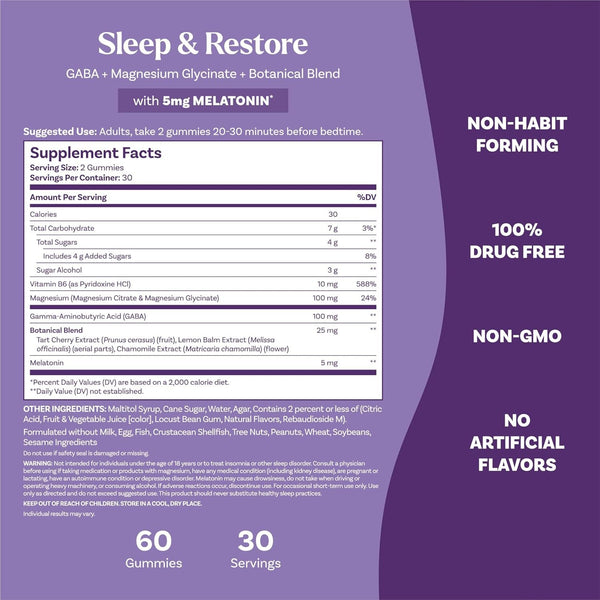 NATROL - Sleep & Restore with Melatonin - 60 Gummies