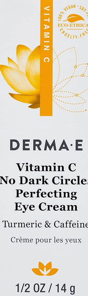 DERMA E - Vitamin C, No Dark Circles Perfecting Eye Cream - .5 oz (14 g)