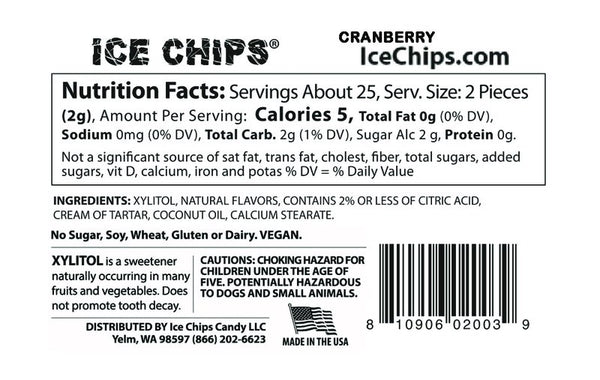 ICE CHIPS CANDY - Cranberry - 1.76 oz. (50 g)