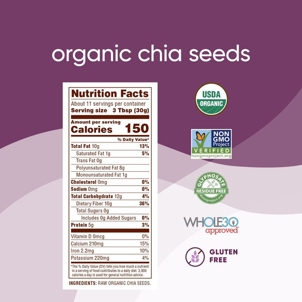 NUTIVA - Organic Black Chia Seeds - 12 oz. (355 g)