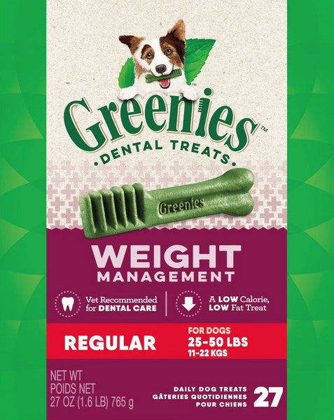 GREENIES - Weight Management Dental Dog Treats Large - 27 Treats (27 oz/765 g)