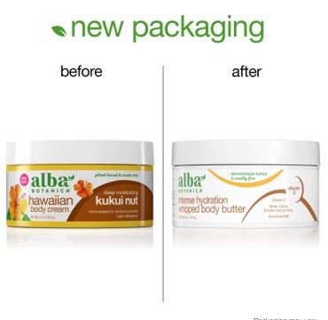 ALBA BOTANICA - Intense Hydration Whipped Body Butter - 6.5 oz. (184 g)