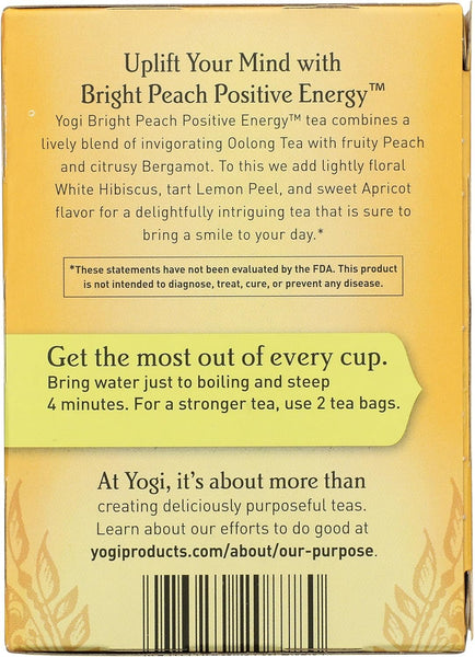 YOGI TEA - Yogi Tea Peach Bergamot Bright Day - 16 Tea Bags