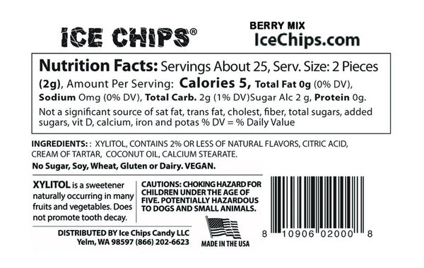 ICE CHIPS CANDY - Berry Mix - 1.76 oz. (50 g)