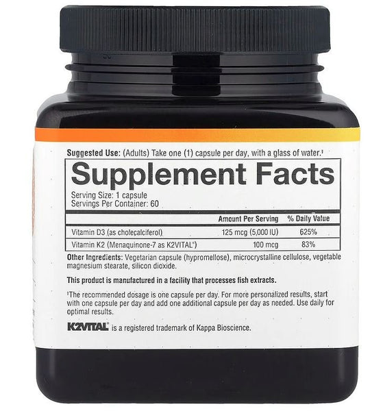 YOUTHEORY - K2D3 Essential Daily Vitamins - 60 Vegetarian Capsules