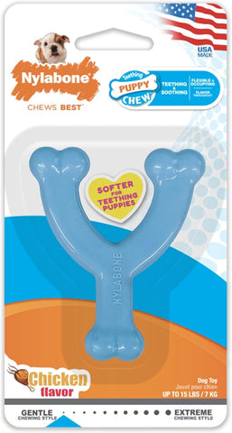 NYLABONE - Puppy Chew Toy Wishbone Blue - 1 Toy