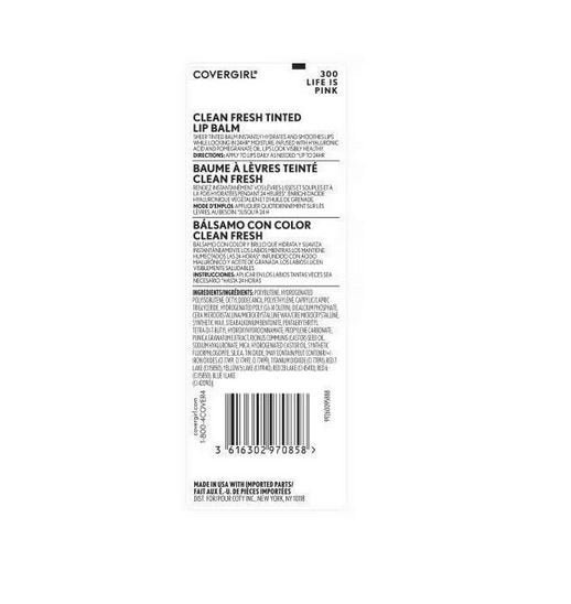 COVERGIRL - Clean Fresh Tinted Lip Balm LIFE IS PINK - 0.14 oz (4.1 g)