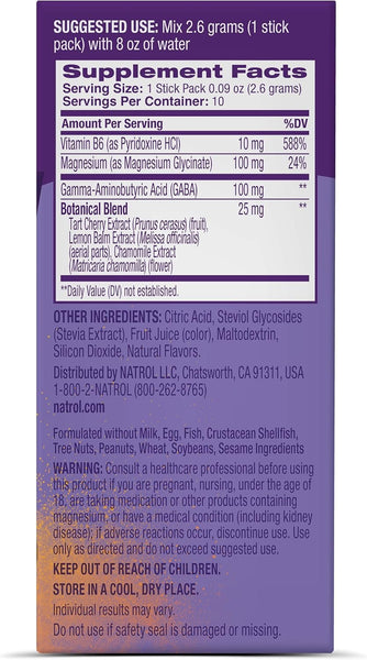 NATROL - Sleep & Restore Melatonin Free Calming Drink Mix, Lemon Chamomile - 10 Sticks