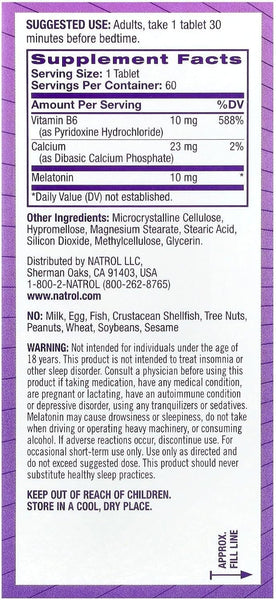 NATROL - Advanced Sleep Time Release Melatonin 10mg - 60 Tablets