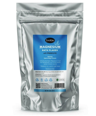 SHIKAI - Magnesium Bath Flakes with Melatonin - 2 lb (907 g)