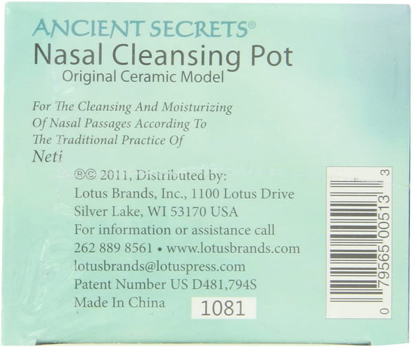 ANCIENT SECRETS - Nasal Cleansing Pot Salt - 1 Neti Pot