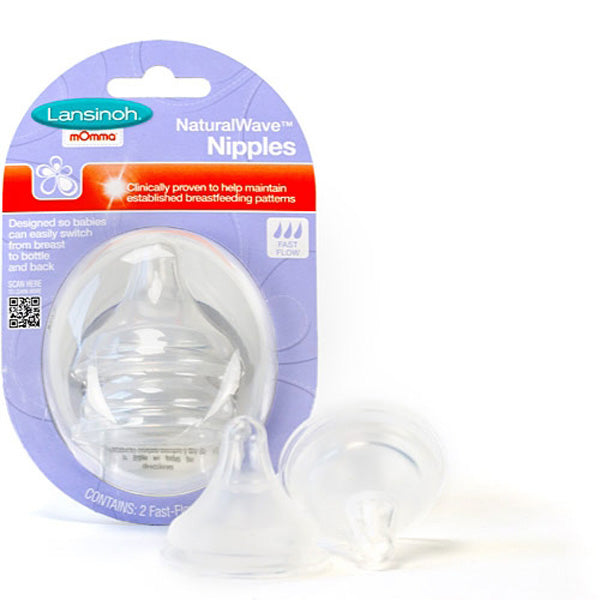 Lansinoh - mOmma NaturalWave Medium Flow Nipples - 2 Nipples
