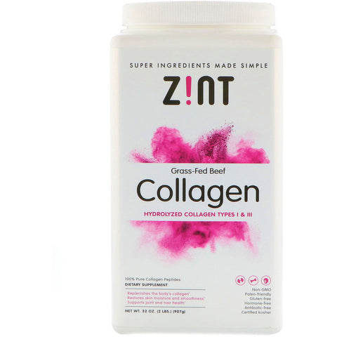 Z!NT - Grass-Fed Beef Collagen Hydrolyzed Collagen Types I & III Container -