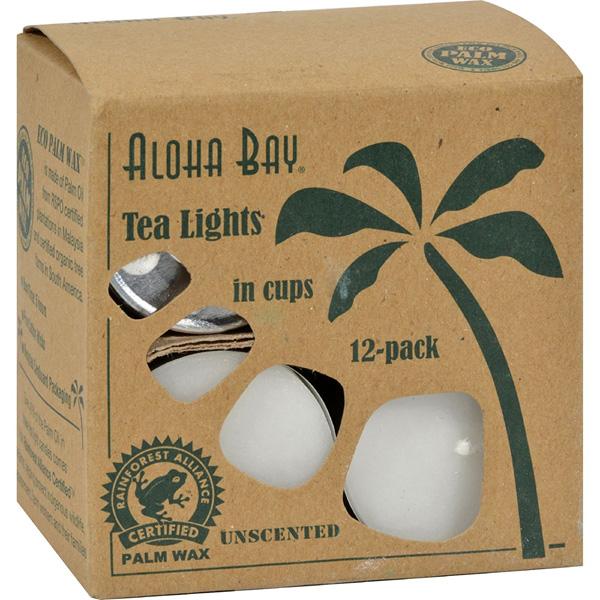 ALOHA BAY - Palm Wax Unscented Tea Lights White