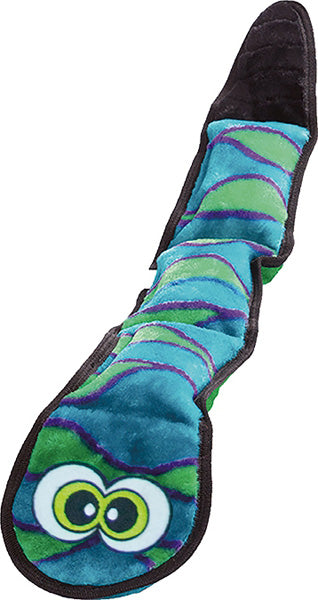 OUTWARD HOUND - Invincibles Plush Snake Blue/Green Dog Toy