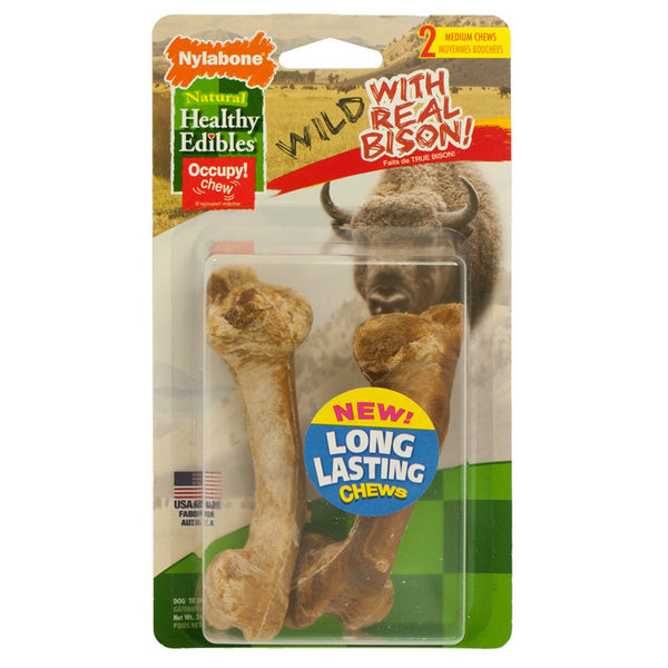 HEALTHY EDIBLES - Wild Bison Dog Treat Bones Medium