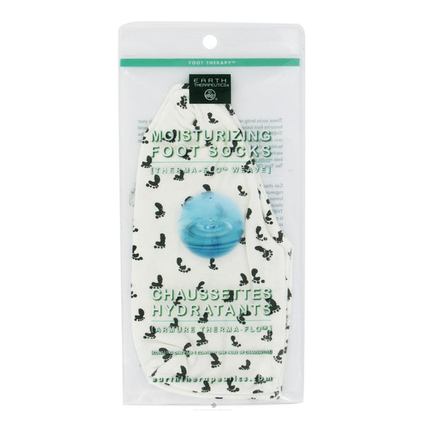 EARTH THERAPEUTICS - Moisturizing Foot Socks with Foot Prints White
