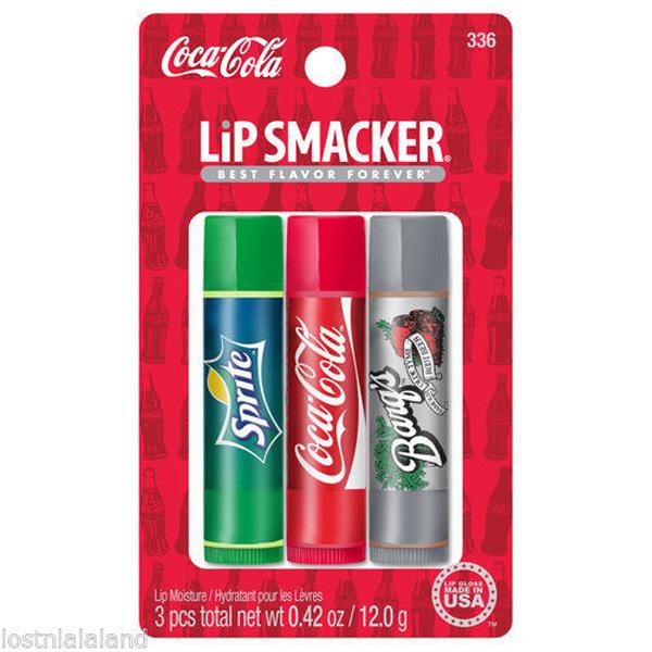 LIP SMACKER - Trio Lip Balm Coca-Cola, Sprite, & Barq's Root Beer